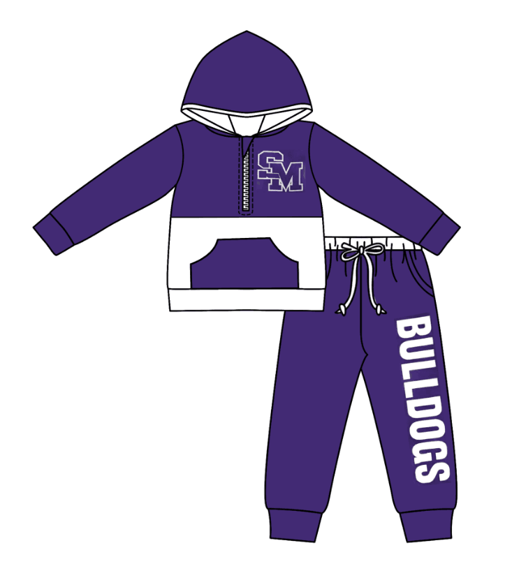 ( MOQ 5 ) Custom Design Baby Kids Toddler Long Sleeves Hoodie Tops Pants Sets