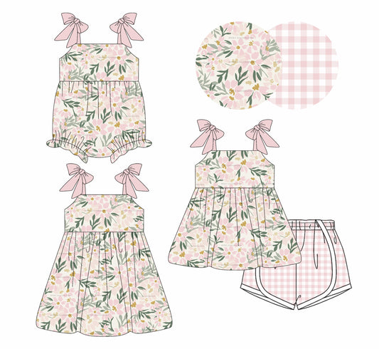 Baby Girl Bows Straps Flower Sibling Romper Dress Set ( Moq 5 Each Style ) 4.3