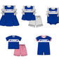 ( Moq 5 ) Baby Girls Kids Short Sleeves Bull Bows Team Bubble Romper