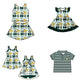 ( Moq 5 each style ) Baby Boy Girl Toddler Team Bows Sibling Shirt Dress Set 6.20