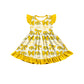 ( Moq 5 each style ) Baby Girl Toddler Team Yellow Bows Sibling Dress Set 6.26