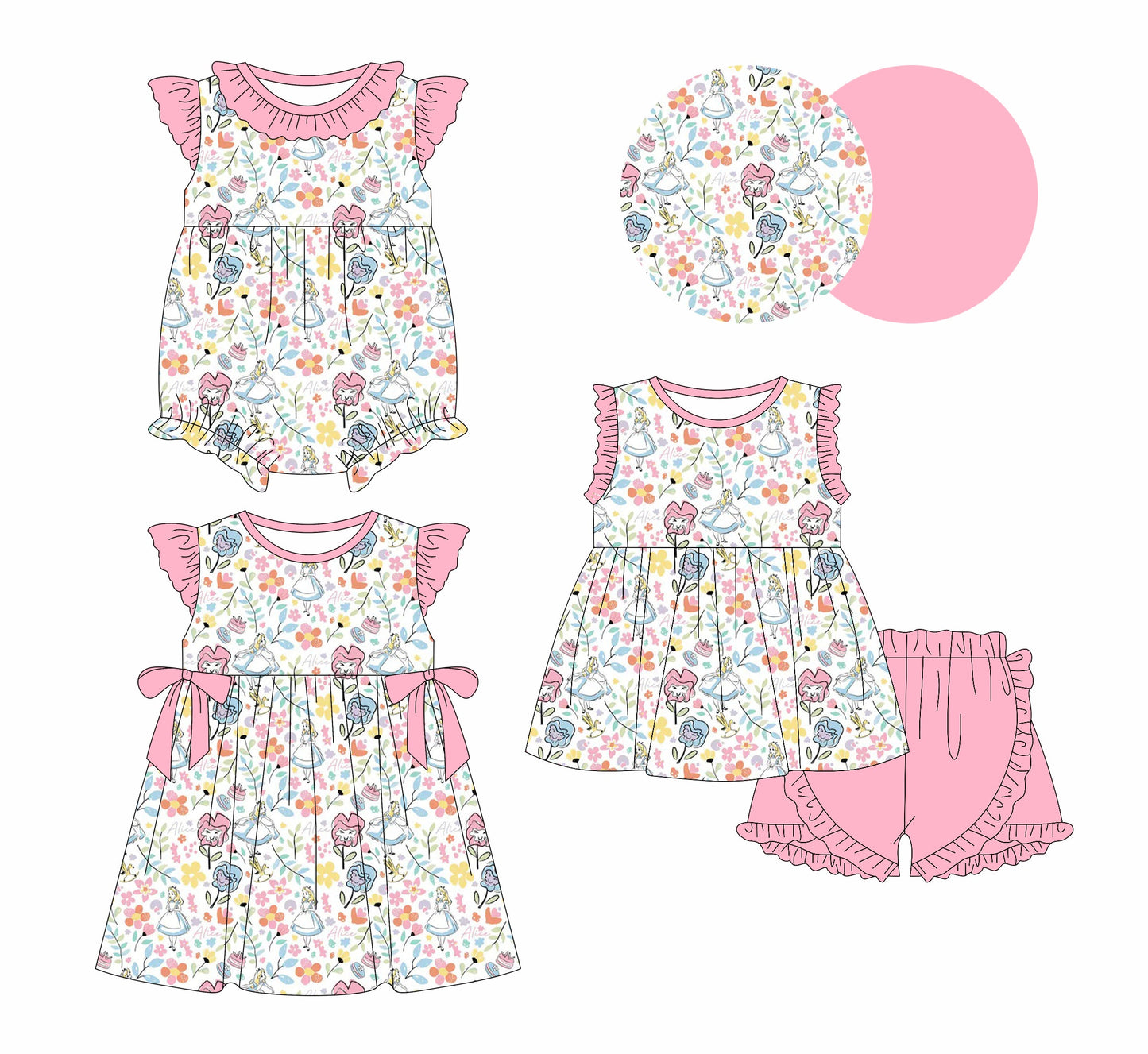 Baby Girl Flower Sibling Romper Dress Set ( Moq 5 Each Style ) 1.14
