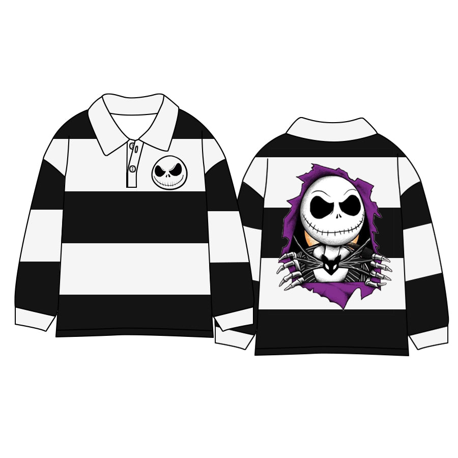 Baby Boy Long Sleeves Stripes Halloween Buttons Shirt