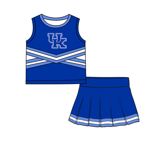 ( Moq 5 ) Baby Girls Kids Sleeveless Vest Skirt Shots Team Set Clothes