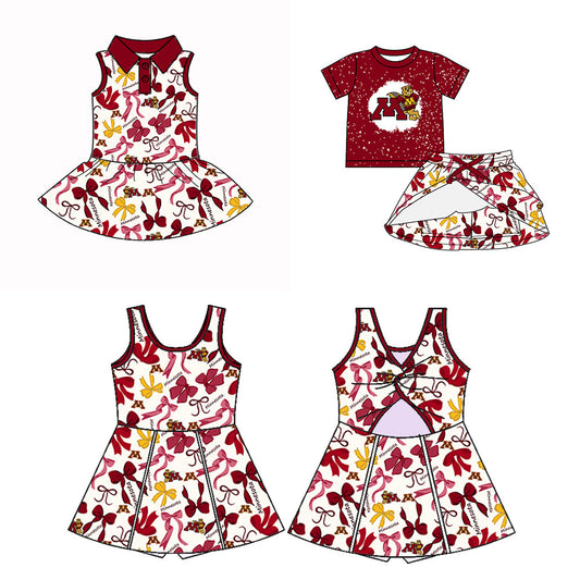 ( Moq 5 each style ) Baby Boy Girl Team M Sibling Bows Dress Set 5.10