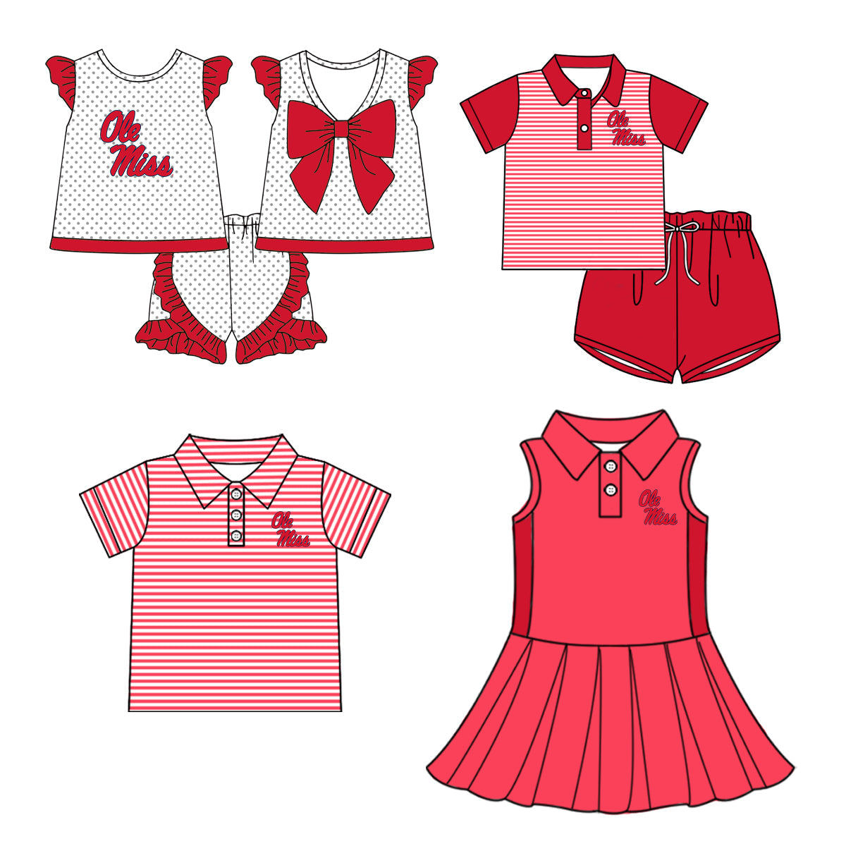 ( Moq 5 each style ) Baby Boy Girl Short Sleeves Team Sibling Dress Shirt Set 5.5