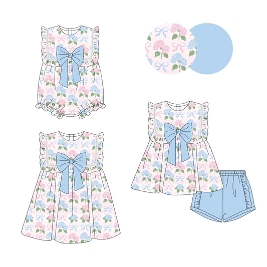 ( Moq 5 Each Style ) Baby Girl Flower Bows Sibling Romper Dress Set 3.29