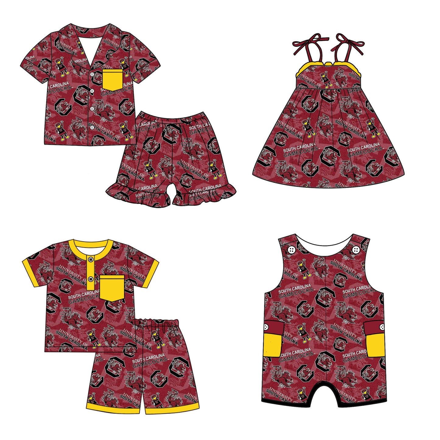 ( Moq 5 each style ) Baby Boy Girl Short Sleeves Team Sibling Dress Shirt Set 5.6