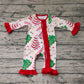 Baby Girl Long Sleeves Christmas Cake Trees Zipper Bamboo Romper