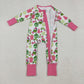 Baby Girl Long Sleeves Green Face Tree Christmas Zipper Romper RTS