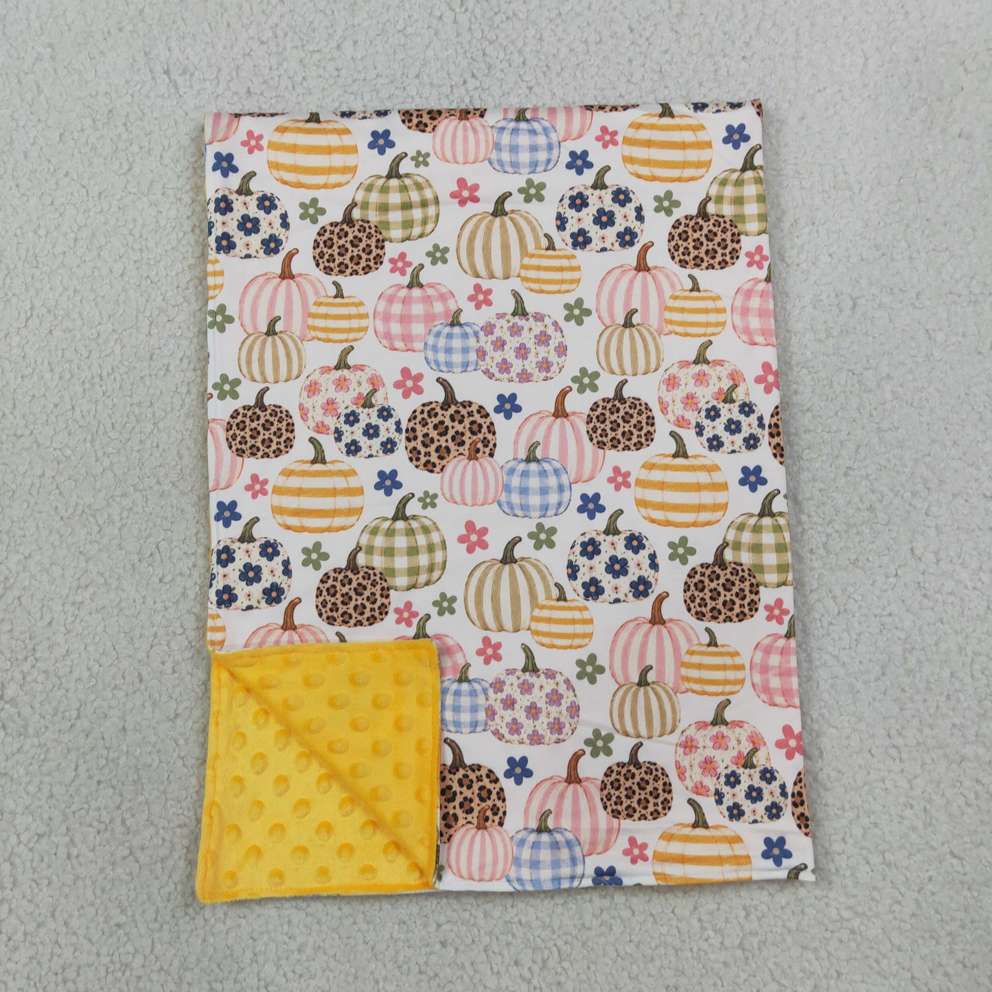 Baby Girls Kids Pumpkins Flower Fall Blanket RTS