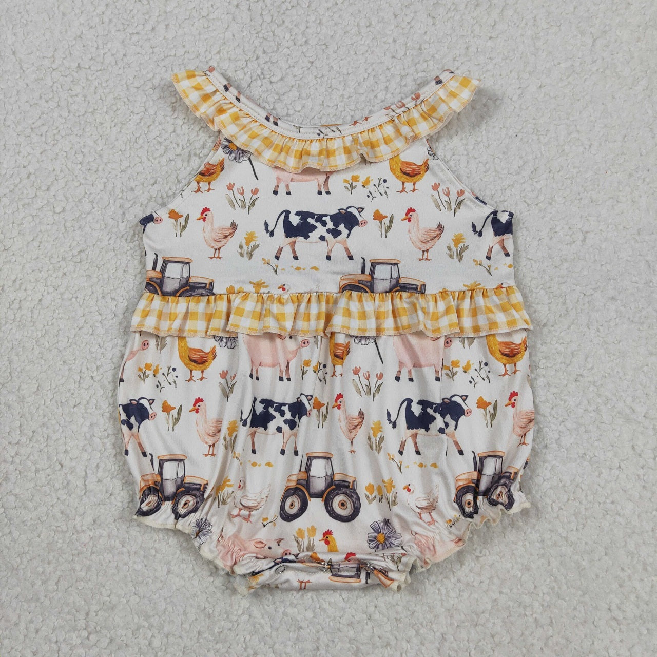 Sibling Baby Girls Kids Farm Animals Tractors Tops Shorts Set Dress Romper Summer Clothes RTS