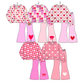 ( Moq 5 Each Style ) Sibling Baby Girls Kids Hearts Bows Shirts Bell Pants Sibling Valentine Sets Clothes
