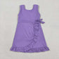 Baby Girls Kids Sleeveless Shorts Knee Length Purple Ruffle Dress Clothes RTS