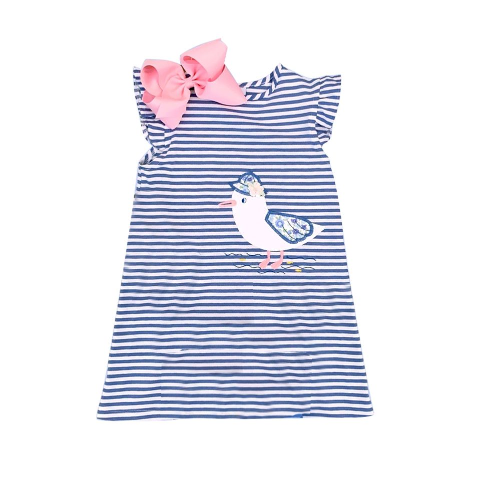 Moq 3 Pre-order GSD0951 Baby Girl Duck Stripes Dress