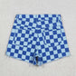 Baby Girls Kids Blue Checked Denim Shorts RTS