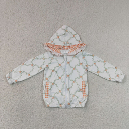 Sibling Baby Girls Kids Long Sleeve Pumpkins Pockets Hoodie Zipper Tops Fall Clothes RTS