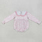 Baby Girl Infant Long Sleeves Valentines Pink Hearts Bubble Romper