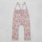 Baby Girl Sleeveless Straps Flower Straps Jumpsuit