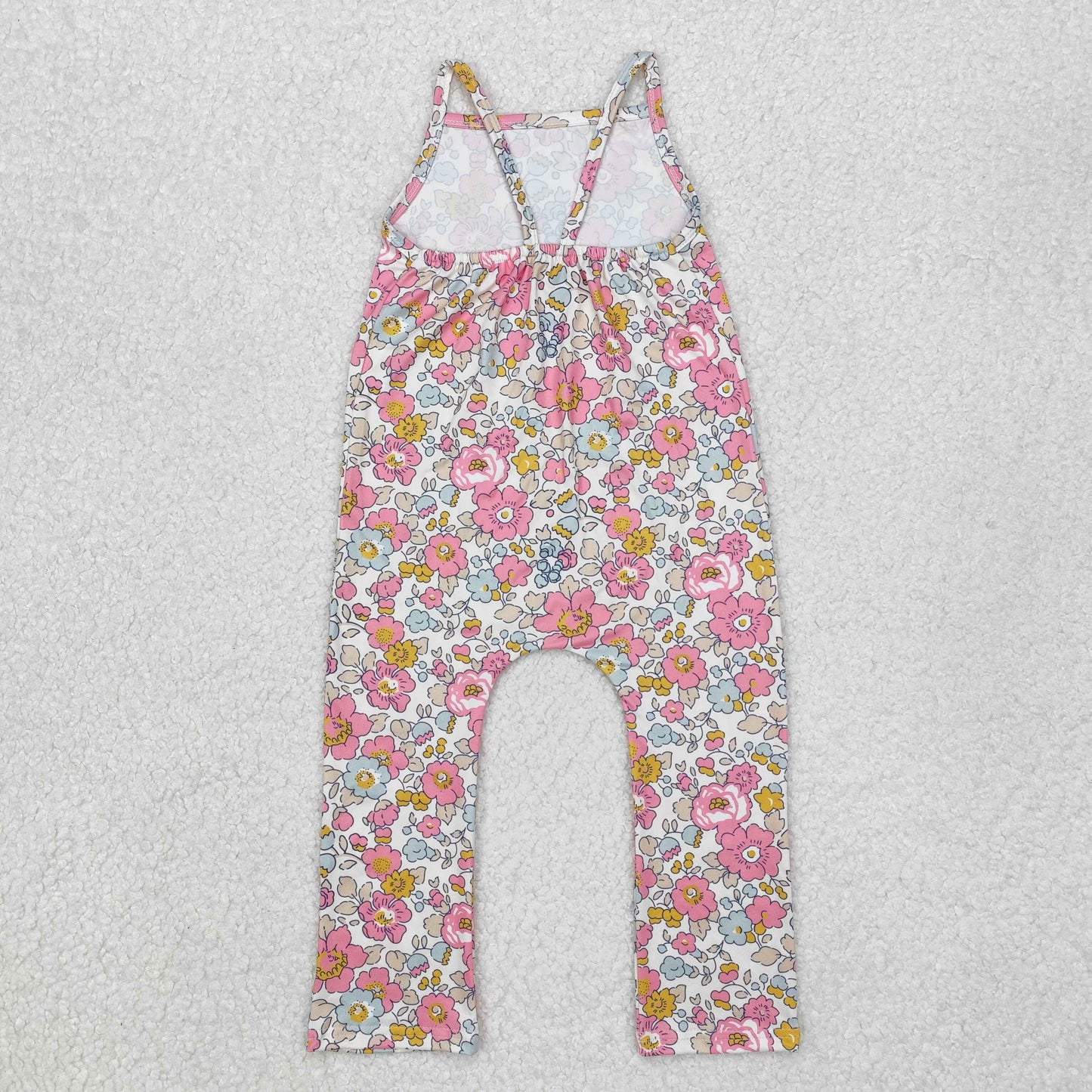 Baby Girl Sleeveless Straps Flower Straps Jumpsuit