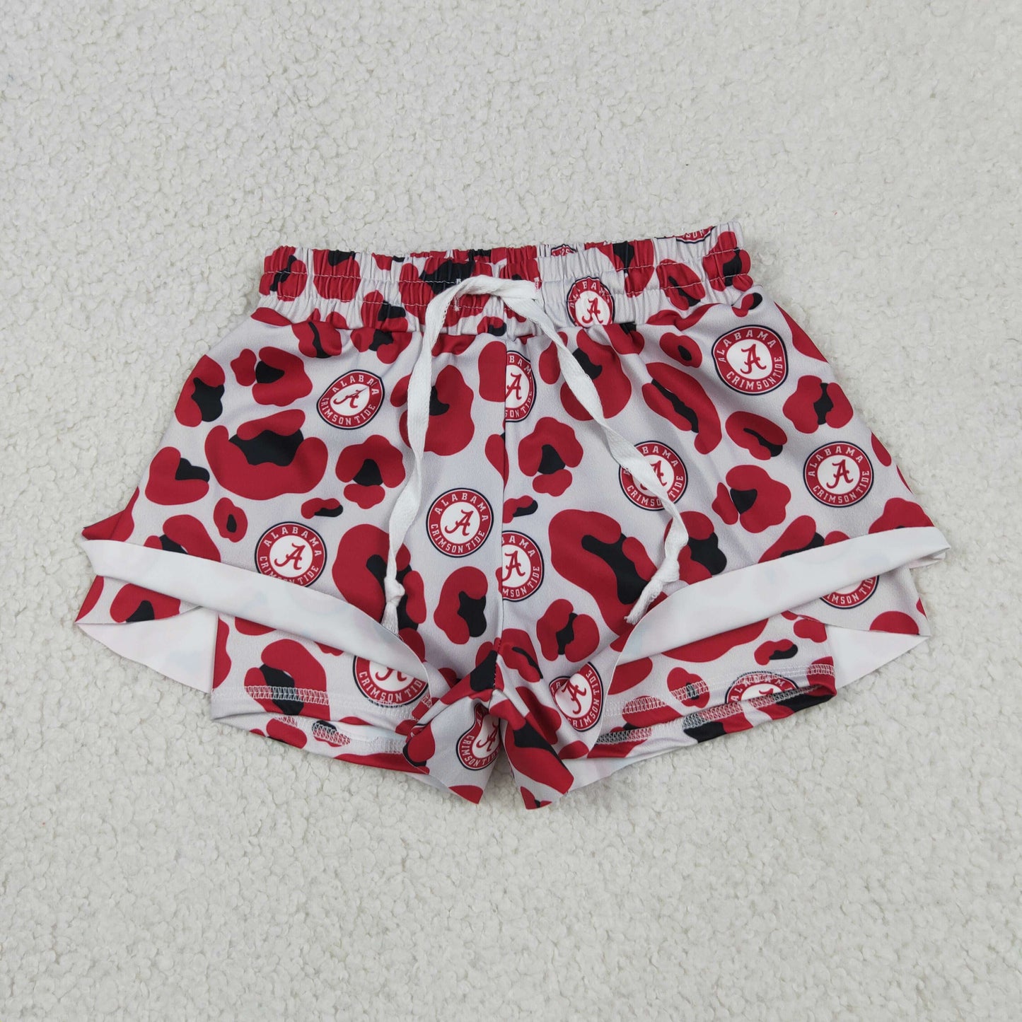 Baby Girls Kids Red Leopard A Team Yoga Active Ruffle Shorts Bottom RTS