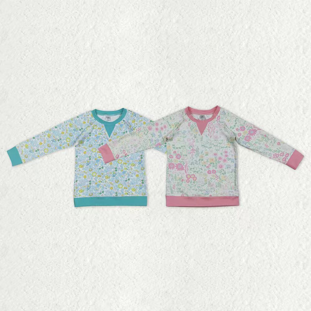 Sibling Baby Girls Kids Long Sleeves Flower Yoga Active Shirts Tops RTS