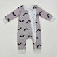 Baby Boy Grey Halloween Bats Long Sleeves Romper