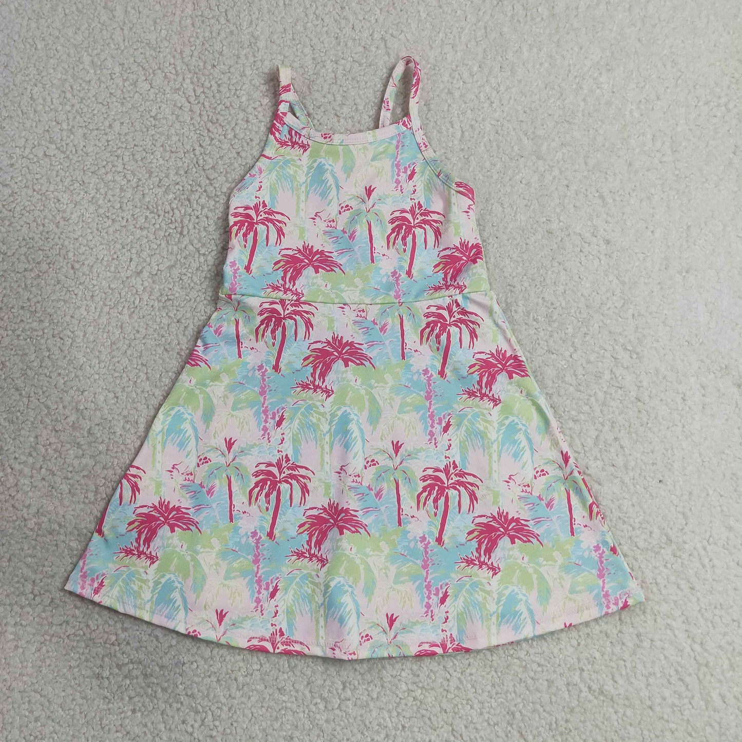 Baby Girls Kids Straps Colorful Tree Yoga Shorts Knee Length Dress RTS