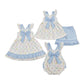 Baby Girl Short Sleeves Easter Eggs Sibling Romper Dress Clothes Set