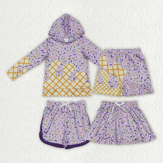 Sibling Baby Boys Girls Sprinkles Drips Hoodie Shirt Shorts Skirts Lavender Clothes RTS