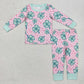 Baby Girl Long Sleeves St Patrick Clover Shirt Checkered Pants Pajamas Clothes Set