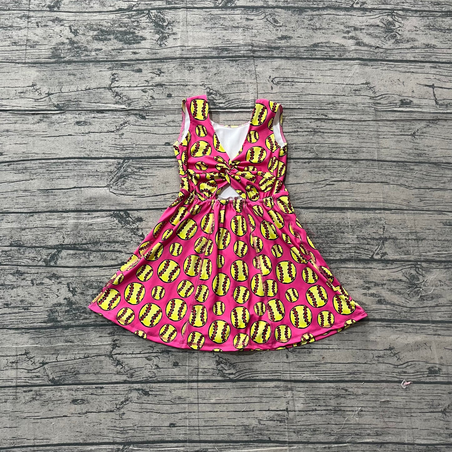 Baby Girls Kids Sleeveless Softball Yoga Shorts Pink Knee Length Dress RTS