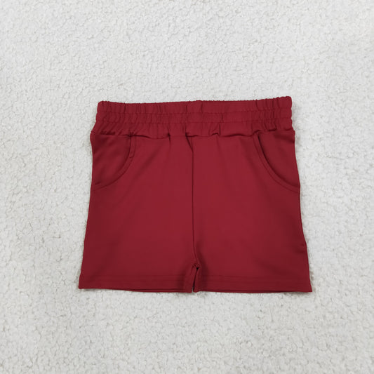 Baby Girls Kids Pockets Shorts Bottoms Yoga Active Dark Red Clothes RTS