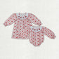 Sibling Baby Girl Long Sleeves Embroidery Red Hearts Bows Valentine's Day Romper Dress RTS
