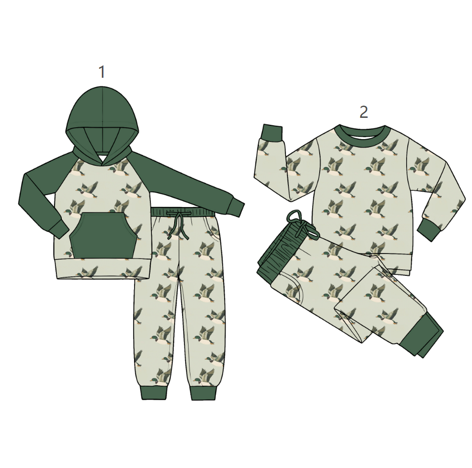 ( Moq 5 Each Style ) Sibling Baby Boys Kids Long Sleeves Shirts Pants Sets Ducks Clothes