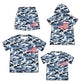 ( Moq 5 Each Style ) Sibling Baby Boys Adult Men Short Sleeves Camo Flags Shirts Shorts Clothes
