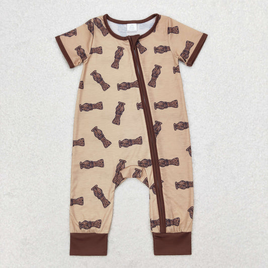 Baby Boy Long Sleeves Duck Call Camo Zipper Bamboo Romper