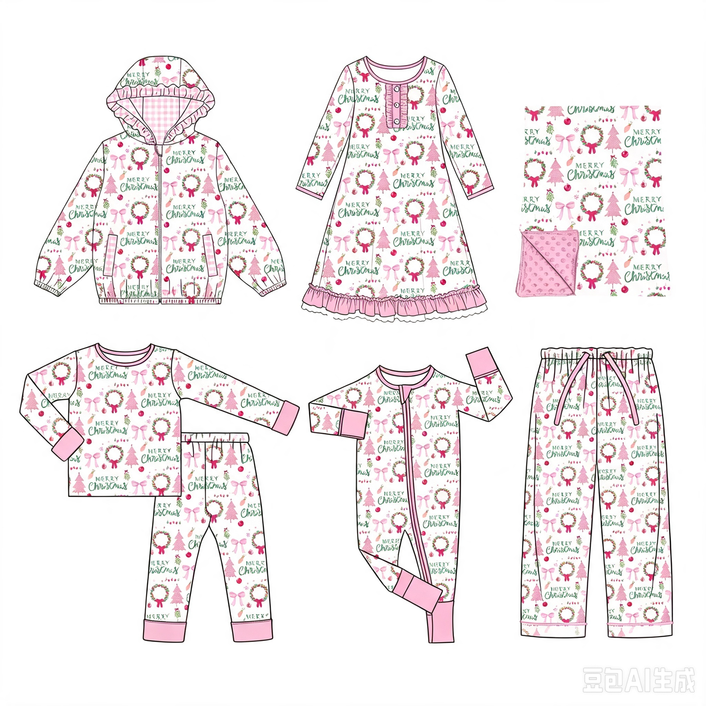 ( Moq 5 Each Style ) Baby Girls Kids Christmas Bows Sibling Shirt Pants Romper Dress Set Blanket Clothing