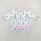 Baby Girl Long Sleeves Christmas Tree Bows Ruffle Dress