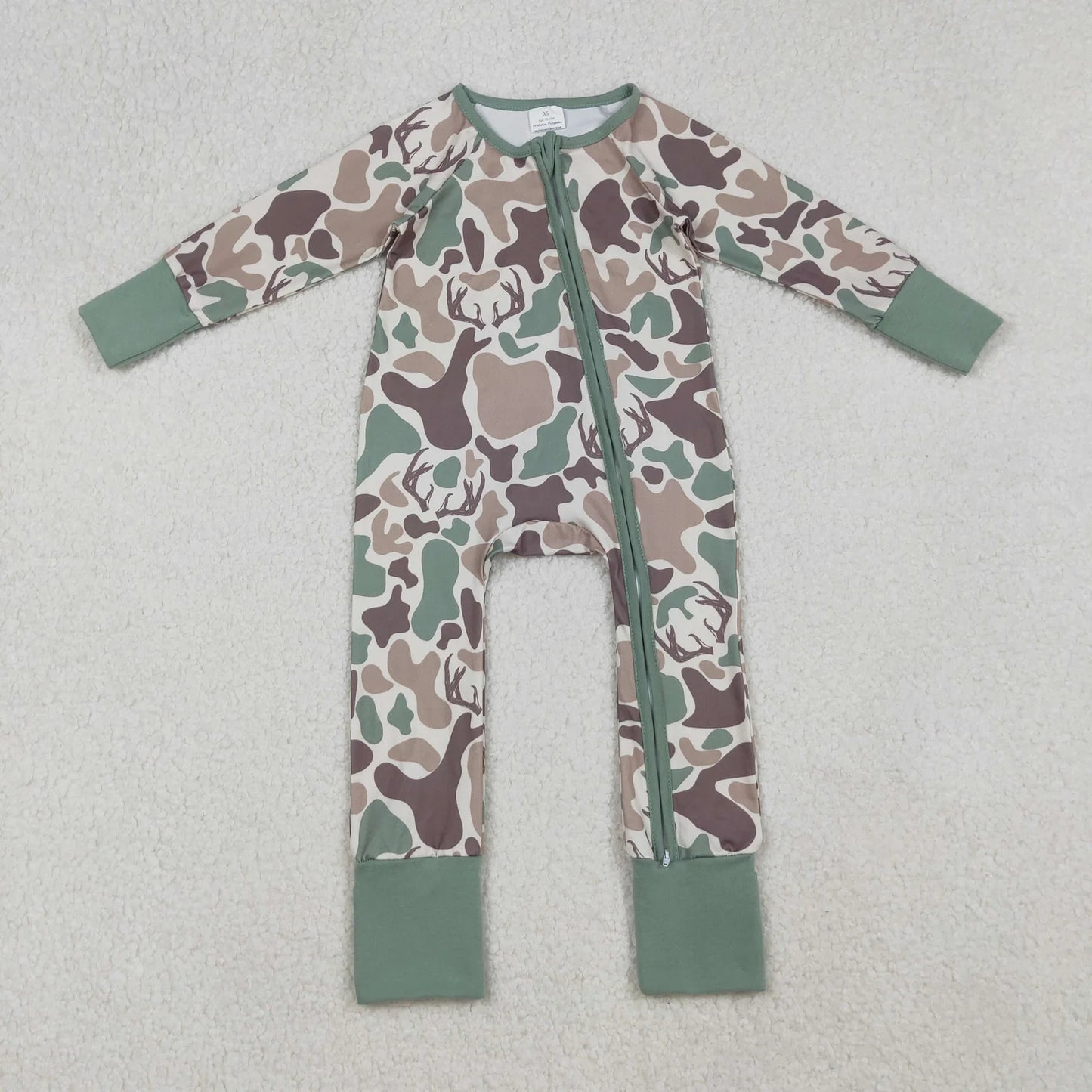 Sibling Baby Boy Long Sleeves Deer Camo Hoodie Jacket Zipper Romper Sets Blanket RTS