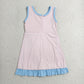 Baby Girls Kids Sleeveless Shorts Knee Length Pink Dress Yoga Active Scallop Clothes RTS