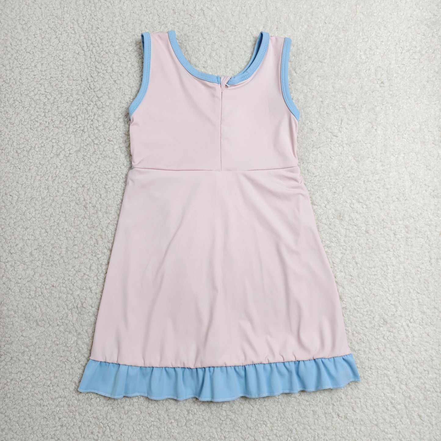 Baby Girls Kids Sleeveless Shorts Knee Length Pink Dress Yoga Active Scallop Clothes RTS