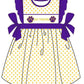 Moq 5 Baby Girl Short Sleeves Purple Bow Team Dress