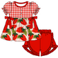 Baby Girl Short Sleeves Strawberry Flower Sibling Romper Dress Clothes Set ( Moq 5 Each Design )