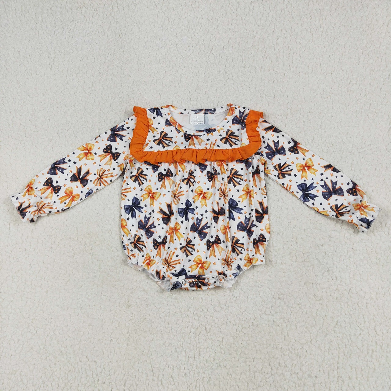 Baby Girl Toddler Long Sleeves Bows Sibling Halloween Ruffle Fall Romper Set RTS
