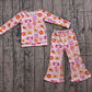 Baby Girls Kids Long Sleeves Pumpkins Bows Shirt Bell Pants Fall Set Clothes RTS