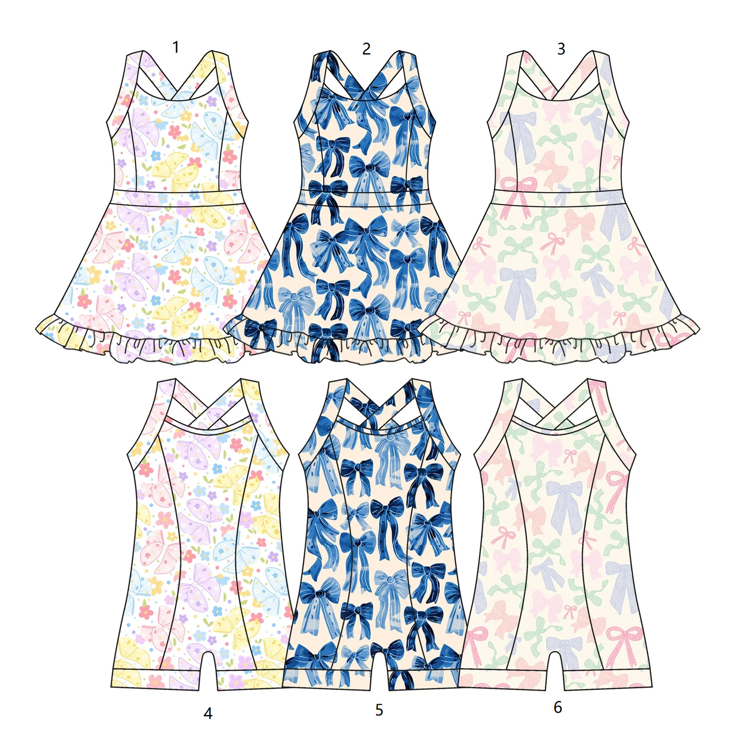 ( Moq 5 Each Style ) Toddler Baby Girl Sleeveless Bows Sibling Jumpsuit Dress Swimsuit 3.24