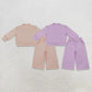 Sibling Baby Girl Kids Long Sleeves Shirts Pockets Pants Cotton Sets Clothes RTS