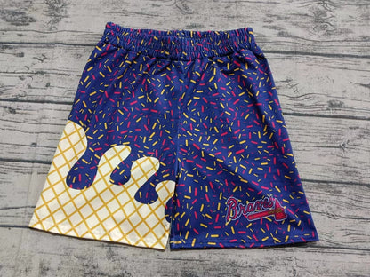 Baby Boy Adult Men Team Family Blue Shorts Bottoms ( Moq 5 )