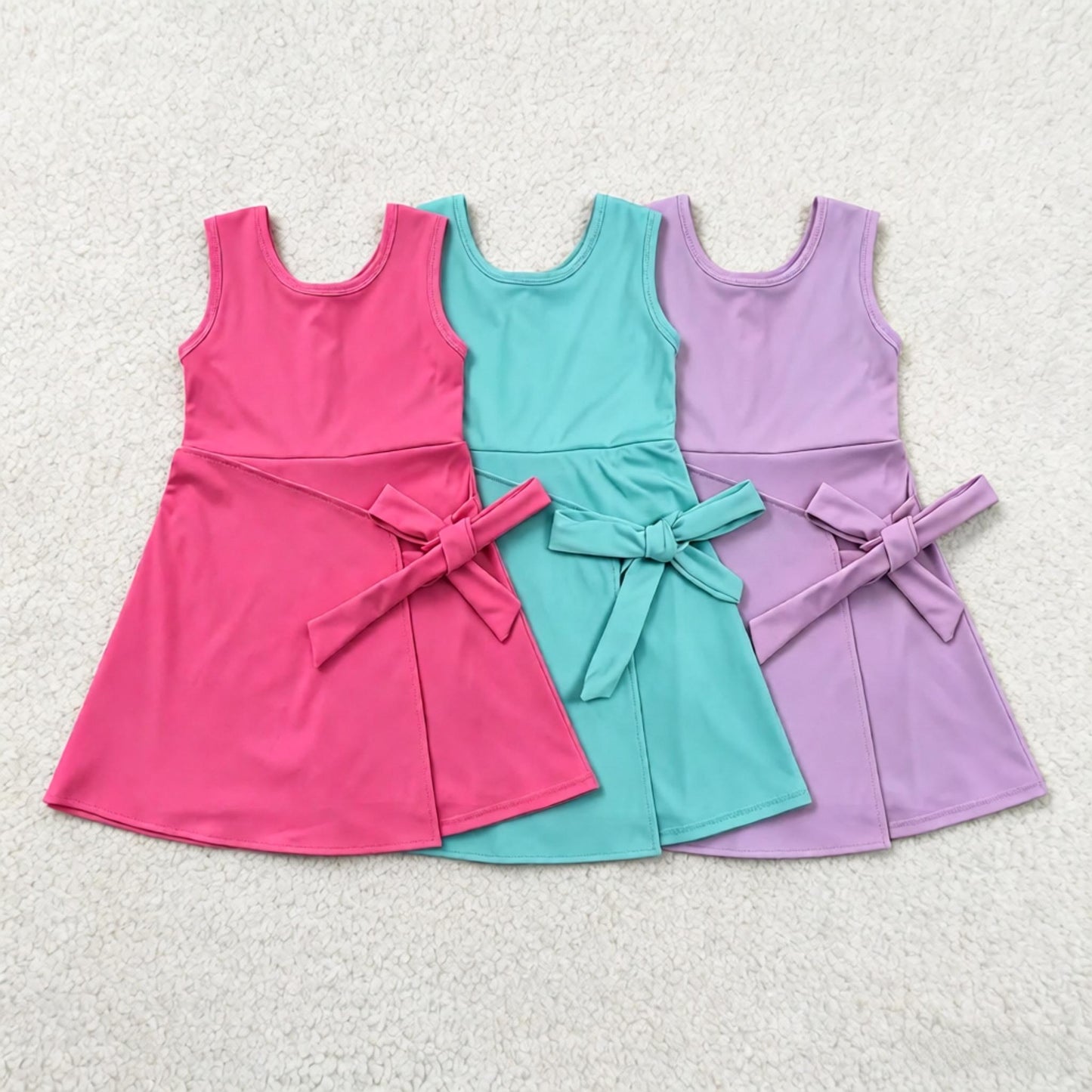 Sibling Baby Girls Sleeveless Shorts Knee Length Yoga Active Dresses Clothes RTS